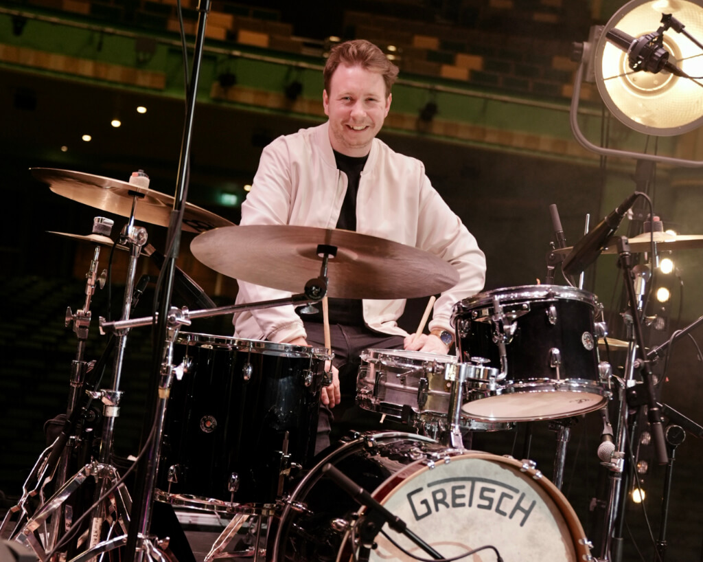 Tom Chapman playing the drums